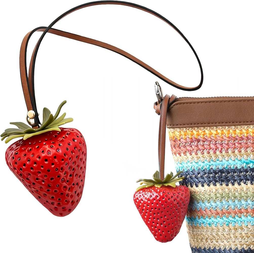 Strawberry Bag Charm Key Chain, Keychains Purse Charms for Handbags, Cute Backpack Car Key Access... | Amazon (US)