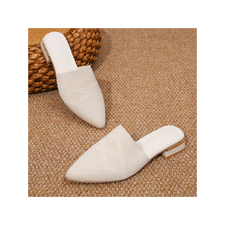 SIMANLAN Womens Flats Closed Pointed Toe Clogs Slip On Mules Ladies Low Heel Flat Shoes Women Bac... | Walmart (US)