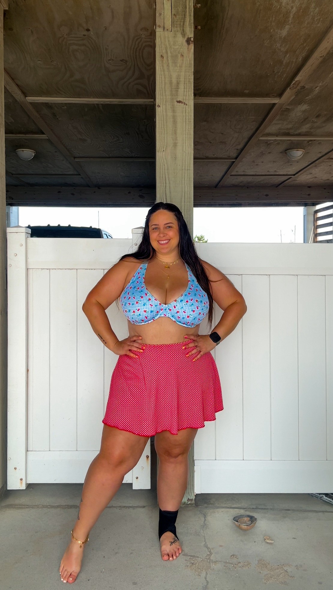 Curvy underwire bikini from Hollister! 
Top - XXL
Bottom - XL 

Skirt - Target 
XXL - VERY STRETCHY. 

Sling … dollar general … one size 😅 

#summerstyle #summeroutfits #largechest #vacation #ltkcurves 

#LTKMidsize #LTKPlusSize #LTKStyleTip