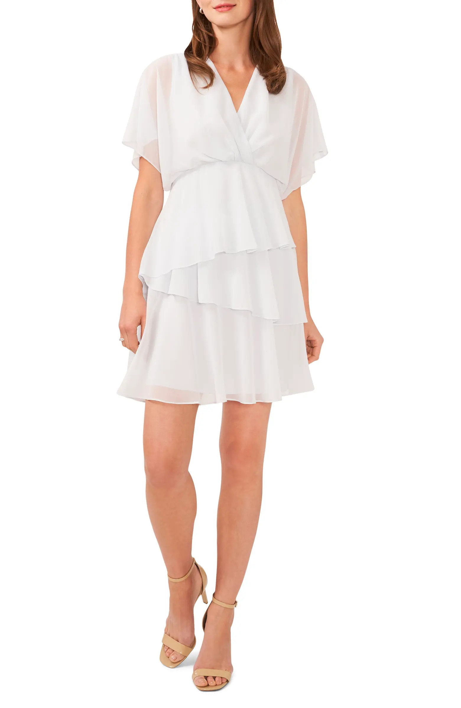 Flutter Sleeve Tiered Ruffle Chiffon Dress | Nordstrom