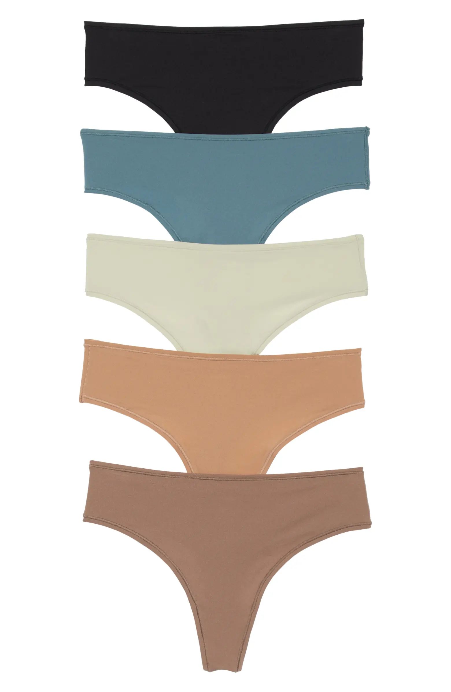 Fits Everybody Assorted 5-Pack Thongs | Nordstrom