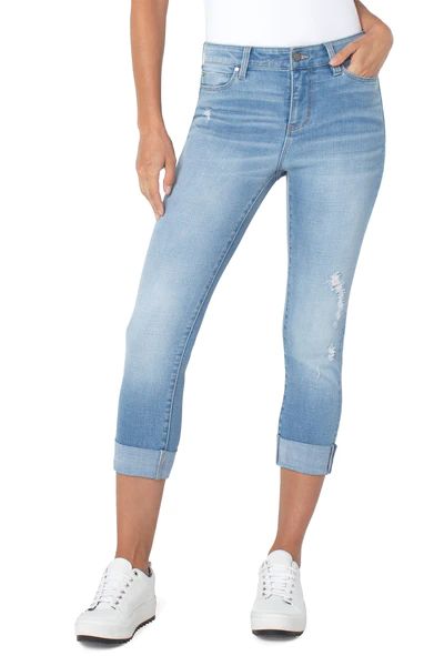 CHARLIE CROP WIDE ROLLED CUFF | Liverpool Jeans