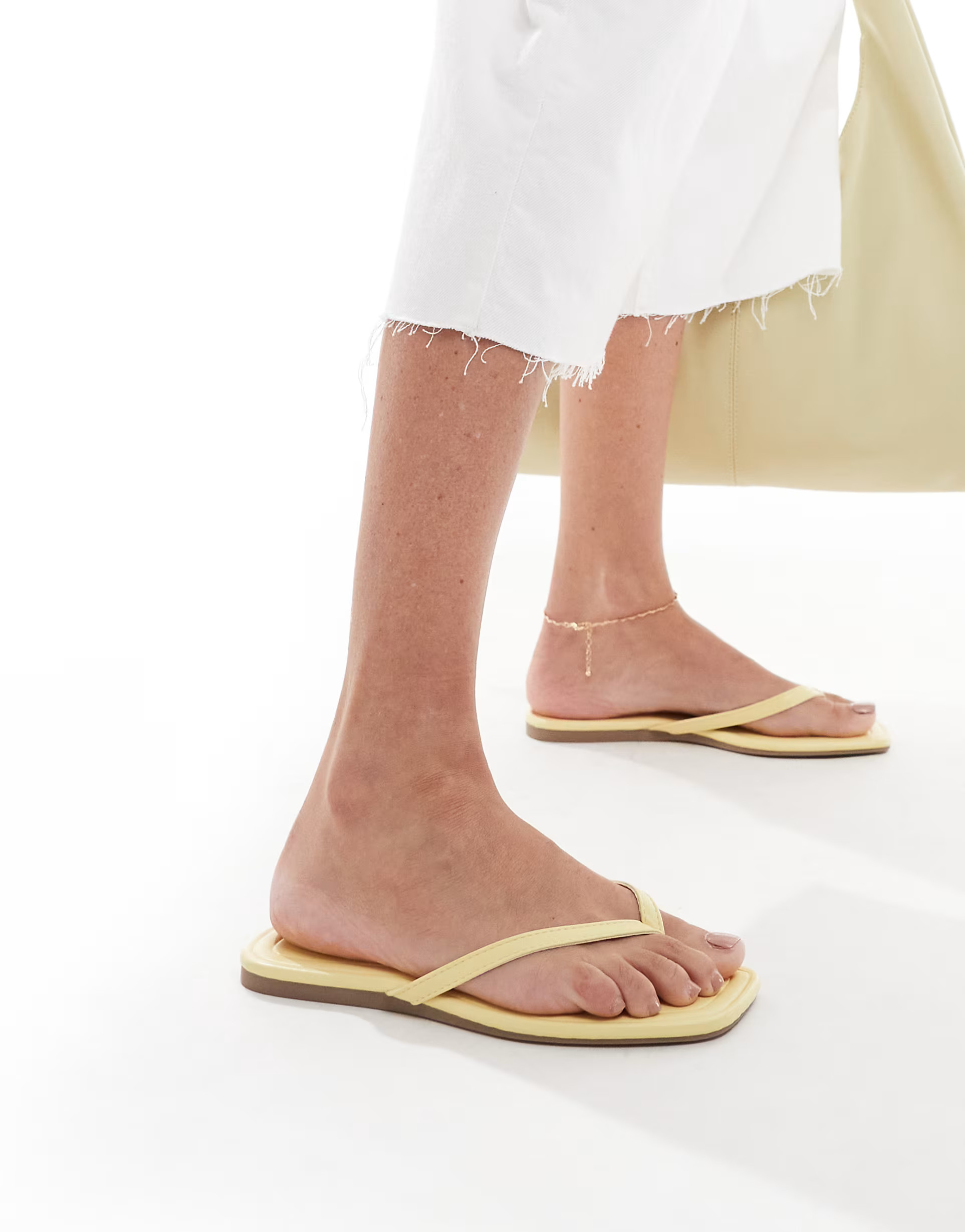 SEQWL Rooney thong sandals in yellow | ASOS (Global)