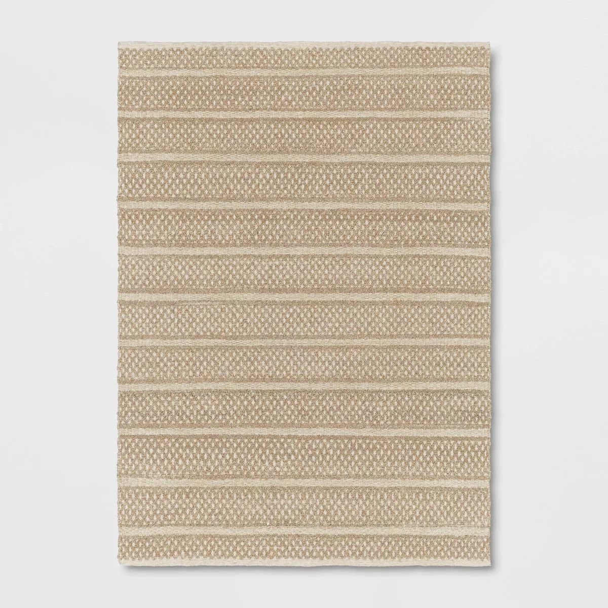 Textured Tonal Stripe Outdoor Rug Tan - Threshold™ designed with Studio McGee | Target