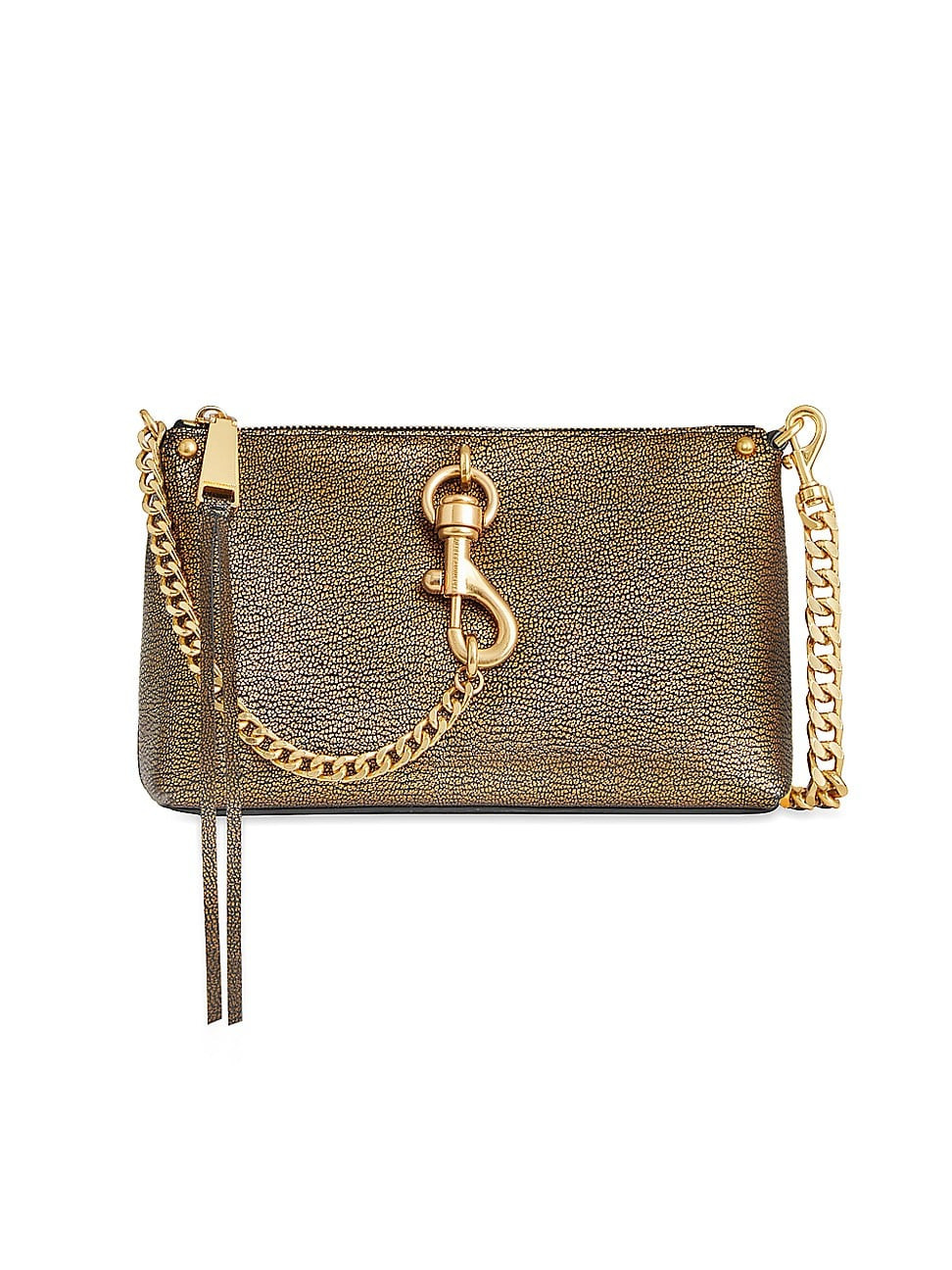 Women's Megan Crackled Leather Crossbody Bag - Gold | Saks Fifth Avenue