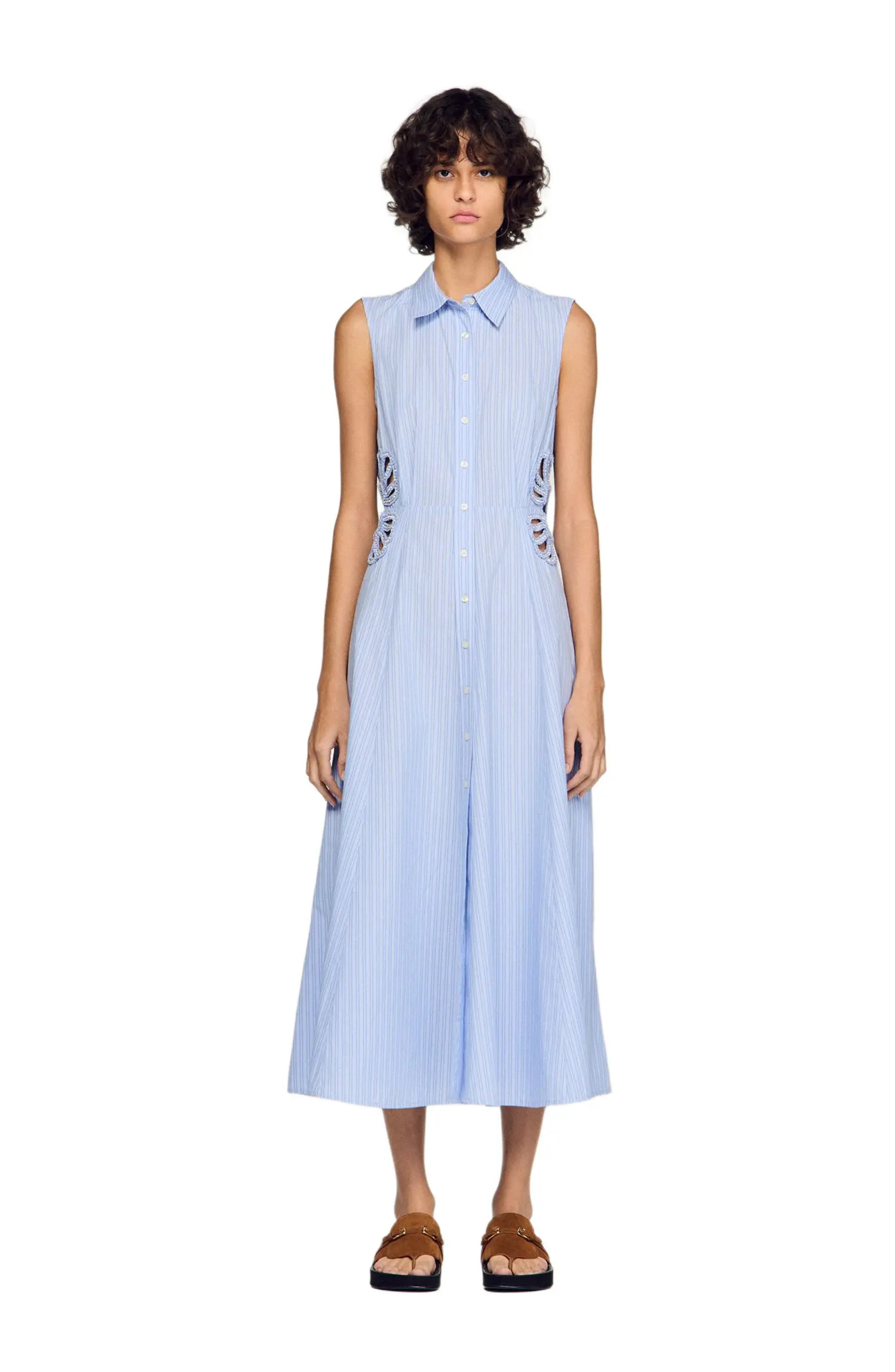 SANDRO Striped cotton maxi dress | Nordstrom | Nordstrom