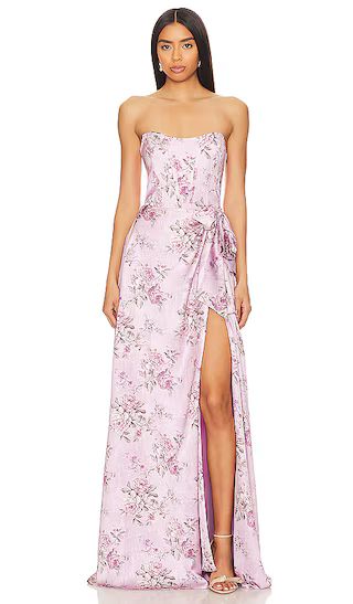 Cecilia Gown in Lilac Tapestry Rose Floral Wedding Guest Dress Floral Bridesmaid Dress Floral Dress | Revolve Clothing (Global)