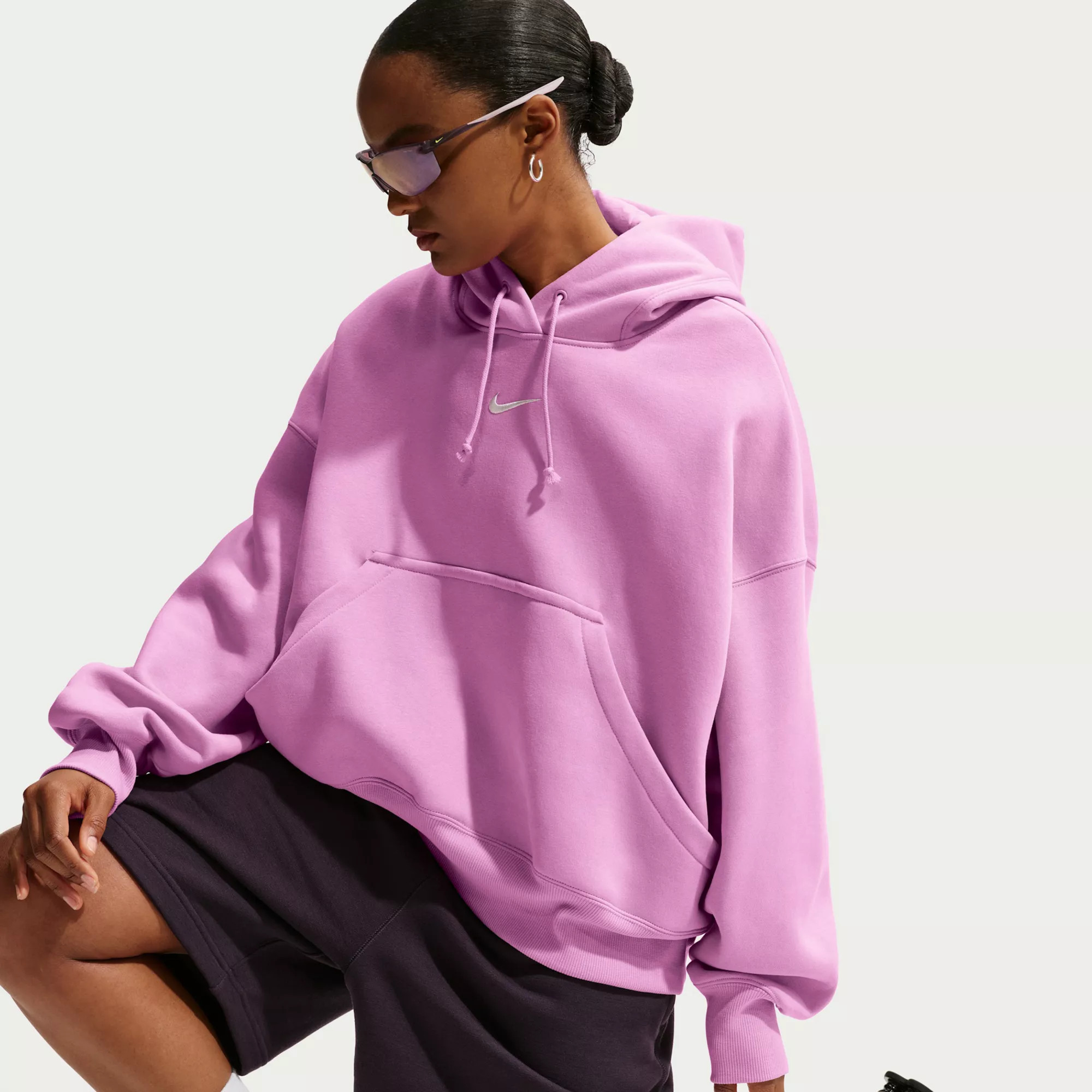 Nike Women's Sportswear Phoenix Fleece Over-Oversized Pullover Hoodie, Medium, Pink Foam | DICK'S Sporting Goods