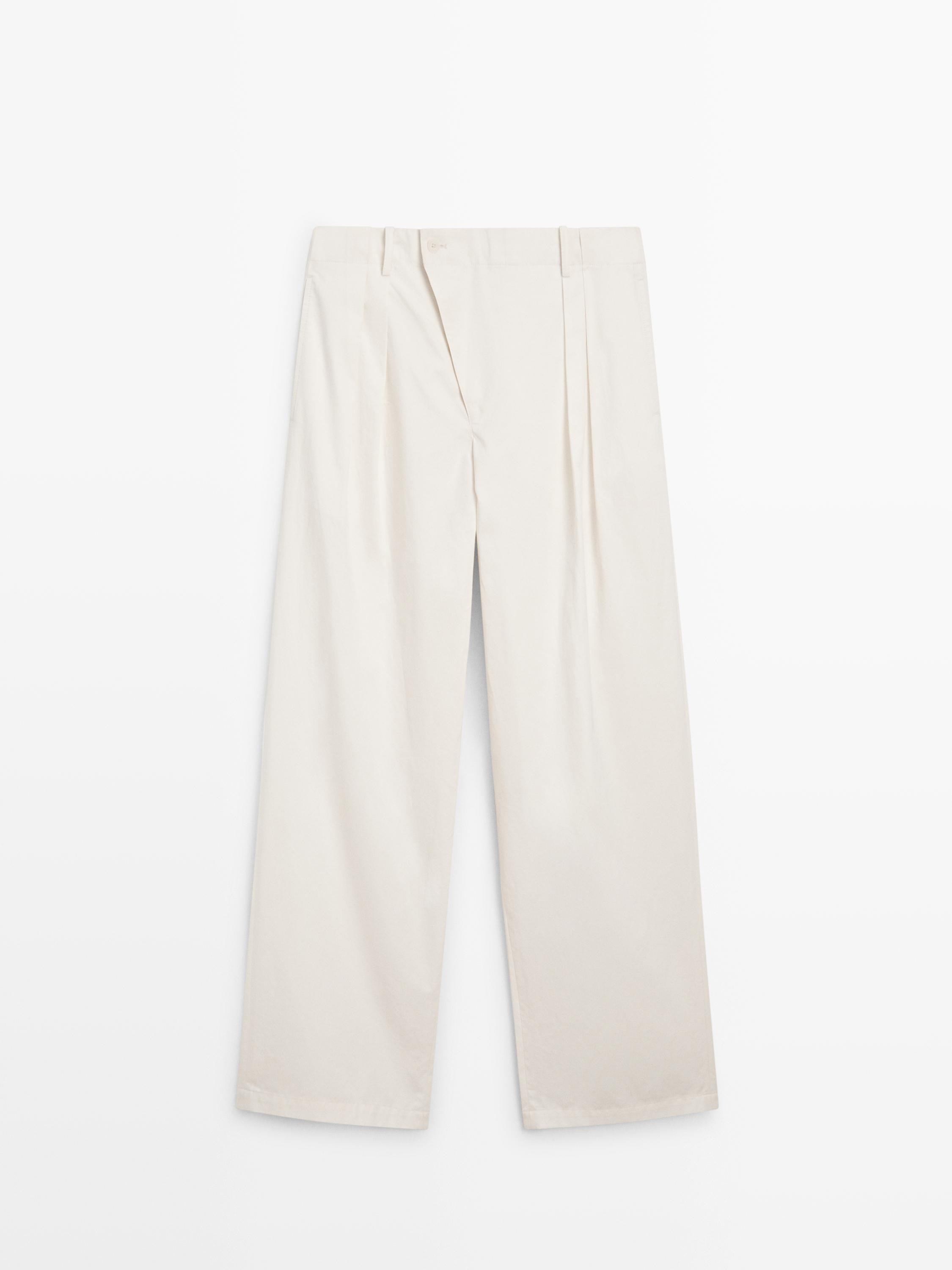 Calças com pregas e fecho cruzado - COLEÇÃO STUDIO | Massimo Dutti PT