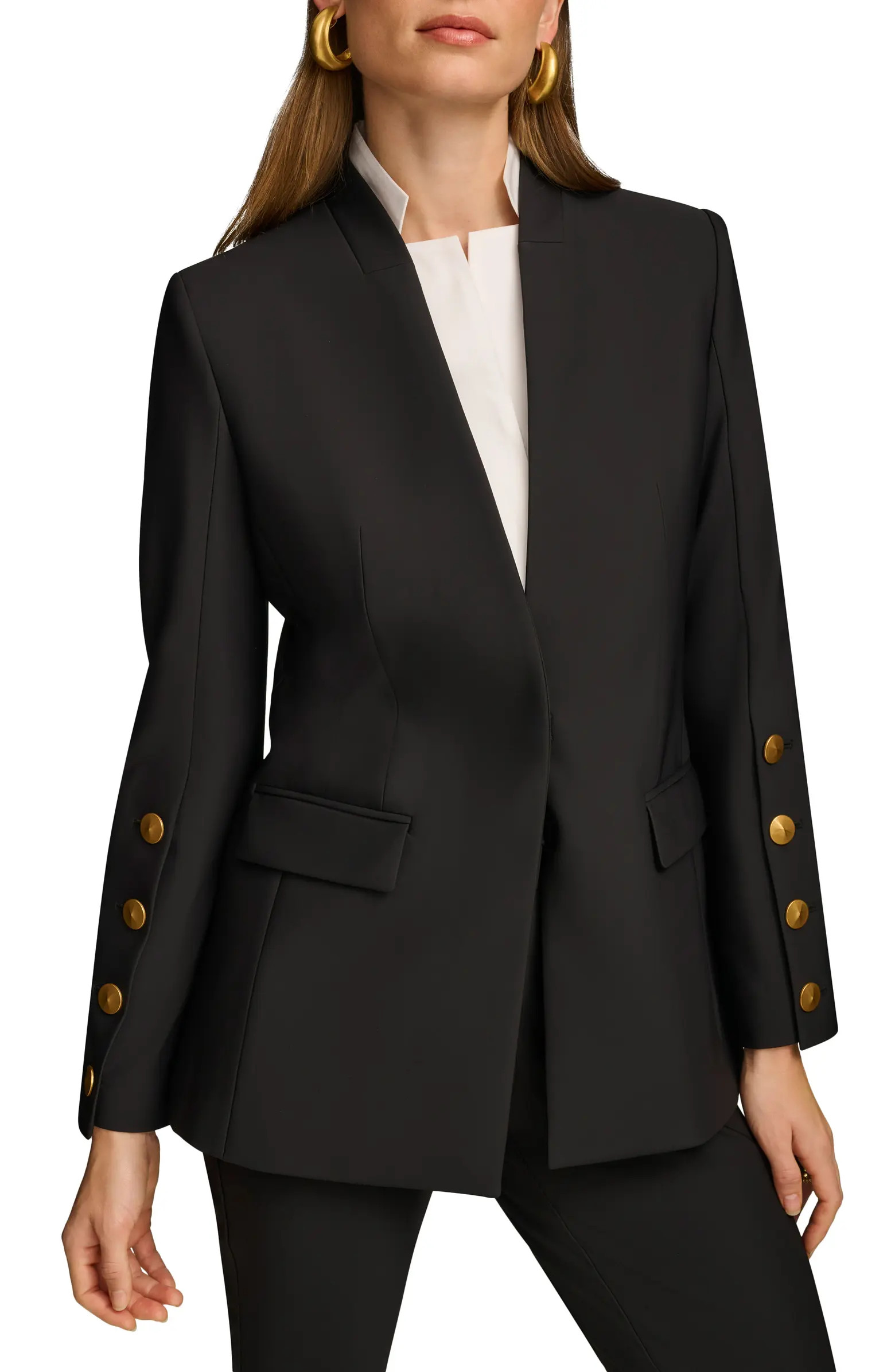Sleeve Button Detail Shawl Collar Jacket | Nordstrom