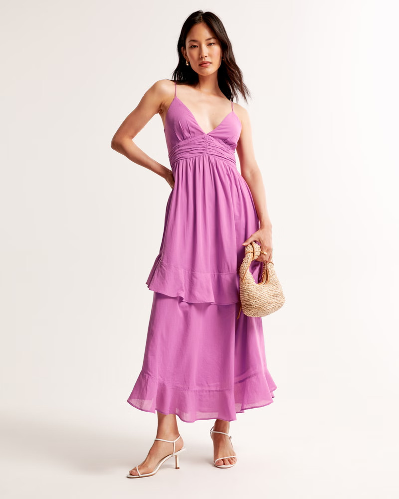 Tiered Ruffle Maxi Dress | Abercrombie & Fitch (US)