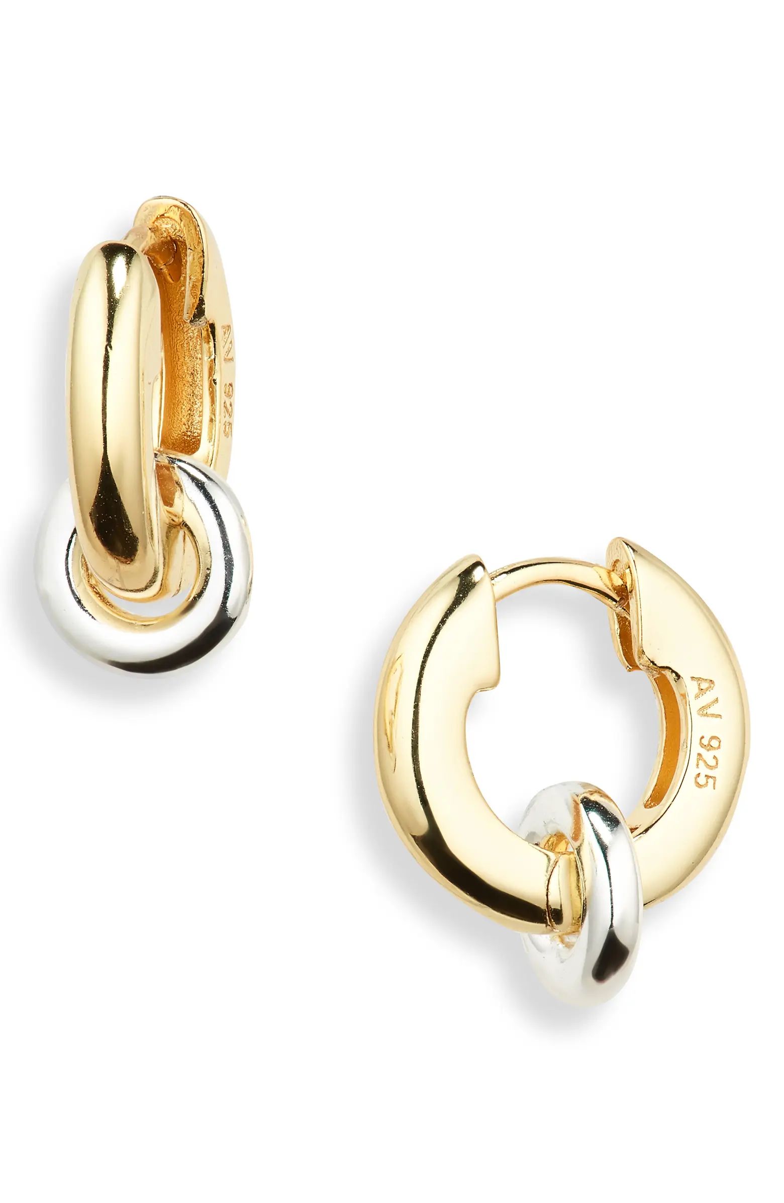 Two-Tone Interlock Hoop Earrings | Nordstrom