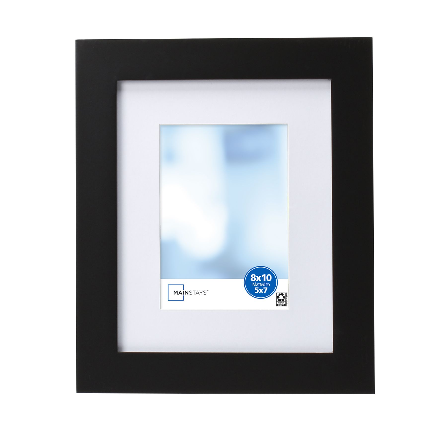 Mainstays Flatwide 8" x 10" to 5" x 7" Picture Frame, Black | Walmart (US)