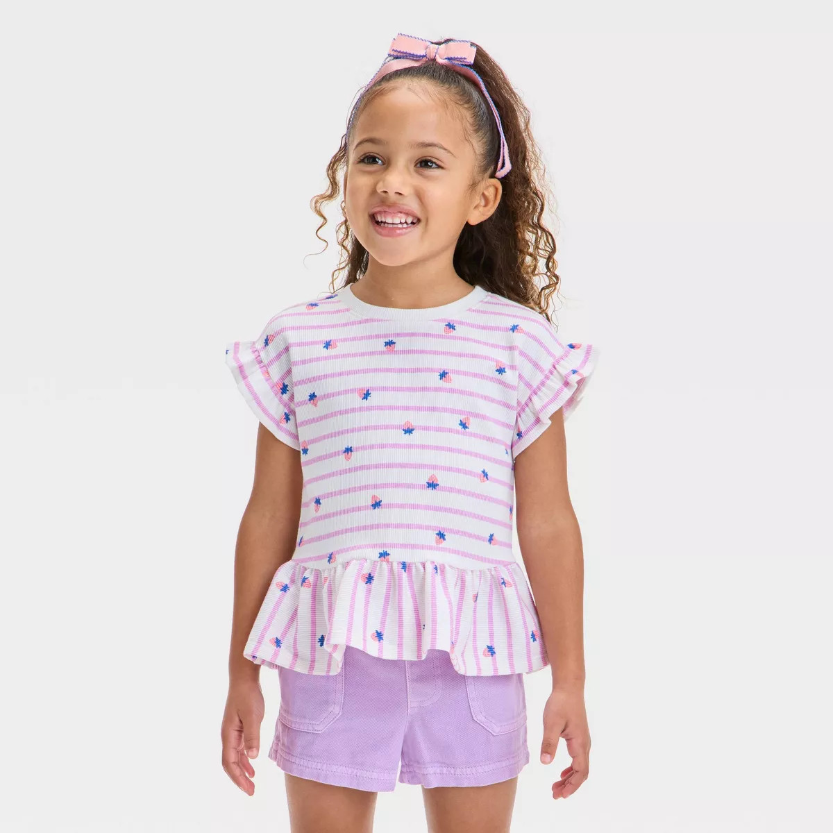 Toddler Girls' Ribbed Top - Cat & Jack™ Purple 3T | Target