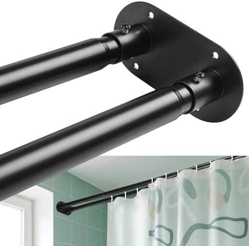 Double Shower Curtain Rod 28 to 75 Inches Elegant Double Shower Rod Adjustable Wall Mounted Doubl... | Amazon (US)