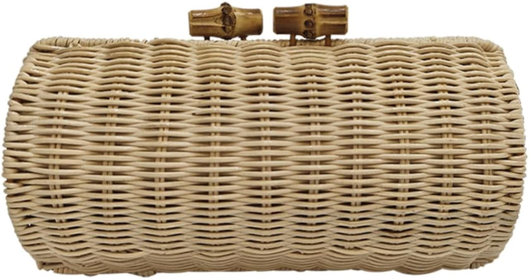 UMREN Hand-woven Shell Shaped Rattan Clutch Bag Summer Straw Clutch Purse Beach Wicker Handbags f... | Amazon (US)