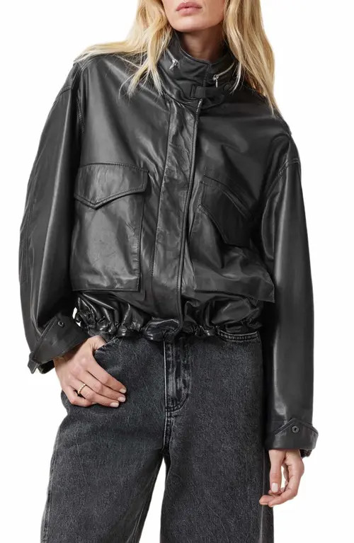 AllSaints Clay Leather Jacket in Black at Nordstrom, Size Small | Nordstrom