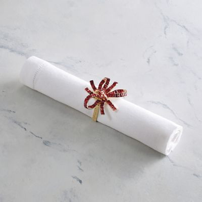 Merry & Bright Jeweled Bow Napkin Rings, Set of Four | Frontgate