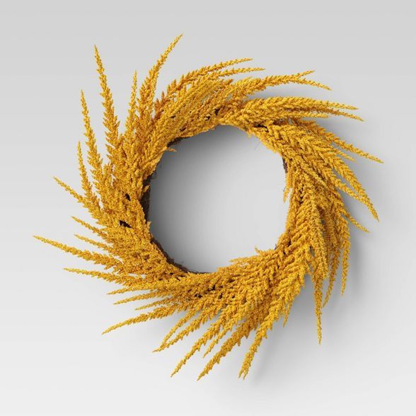 20&#34; Artificial Goldenrod Wreath - Threshold&#8482; | Target