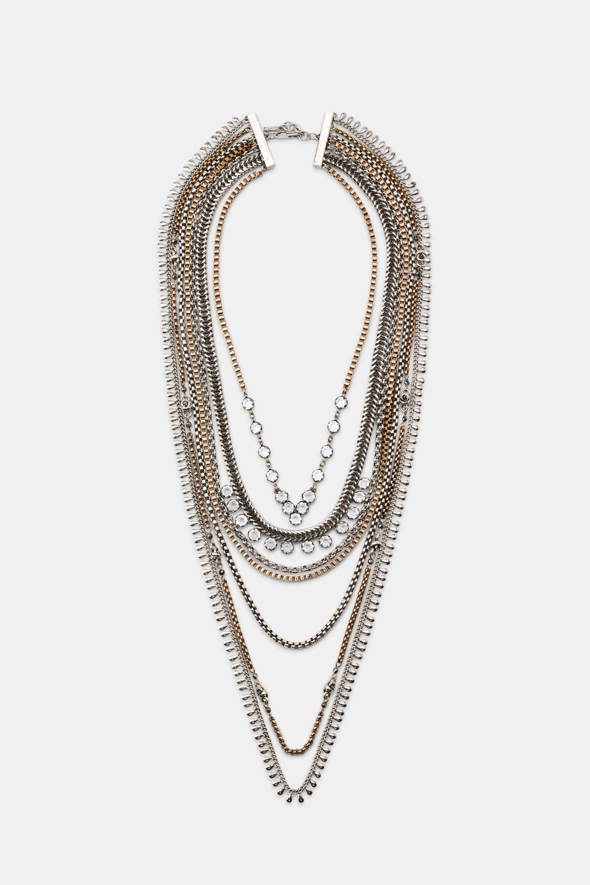 COMBINED BEADED SHINY NECKLACE | Zara US