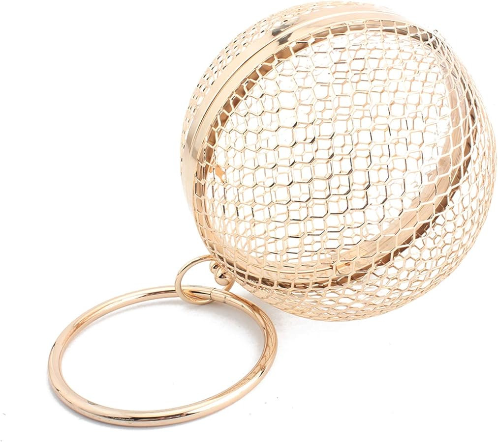 Oweisong Women’s Round Ball Evening Bag Clutch Cage Purse Vintage Banquet Shoulder Handbag | Amazon (US)