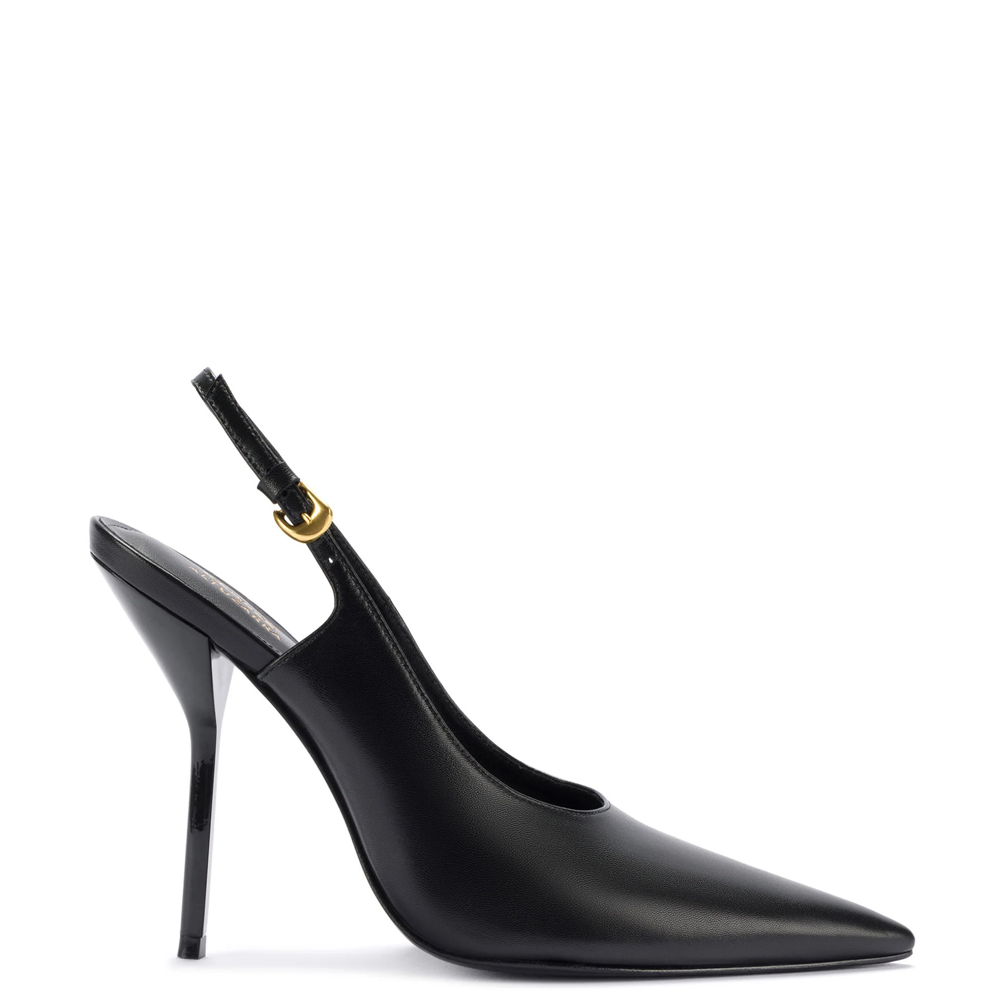 Larroudé x Altuzarra Pump In Black Leather | Larroude