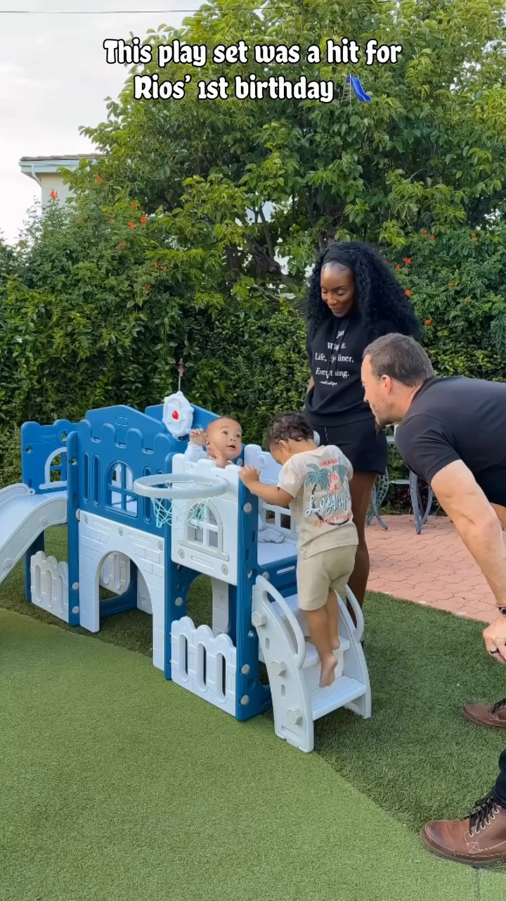 The boys got to test out Rios’ birthday surprise early 🛝

We set up this cute climber and play set from @costway ahead of his party, and of course the boys had to test it out early. Look at Rios going head first on his first slide down 😆

Thank you @costway for helping us create such a fun little play space for the kids. It was perfect for the party, and I already know it’s going to get so much use for everyday backyard play. 

Comment “SHOP” and I’ll send you the link to the play set. 🛝💙

#birthdaypartyideas
#firstbirthdayparty
#momlife
#kidsactivities
#backyardfun