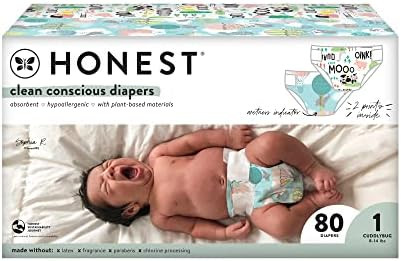 Amazon.com: The Honest Company Clean Conscious Diapers, Above It All + Barnyard Babies, Size 1, 8... | Amazon (US)