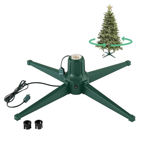Home Heritage 360° Rotating Christmas Tree Stand – Green Sturdy Metal Base for Trees up to 7.5ft Tall – Holiday Decor Accessory | Amazon (US)