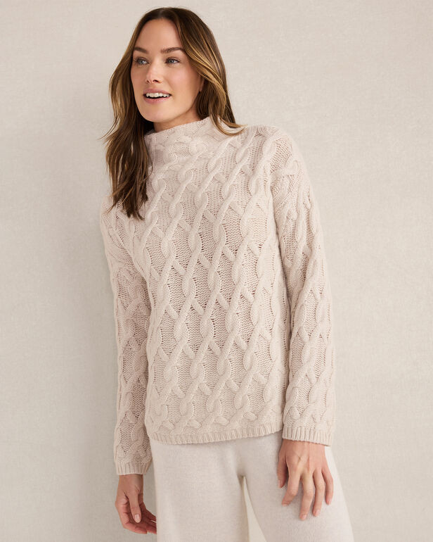 Cashmere Allover Cable Mockneck Sweater | Haven Well Within
