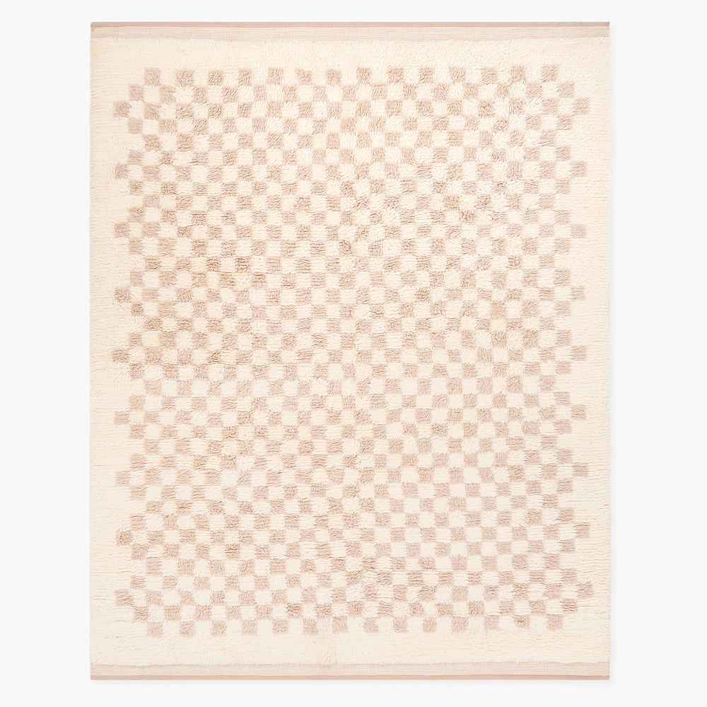 Soft Checkered Rug, 6'x9', Charcoal | West Elm (US)