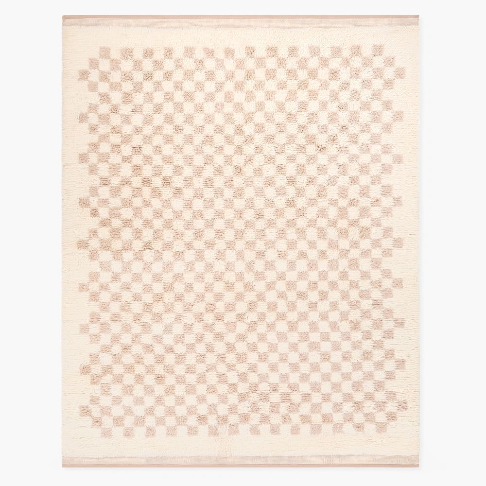 Soft Checkered Rug, 6'x9', Charcoal | West Elm (US)