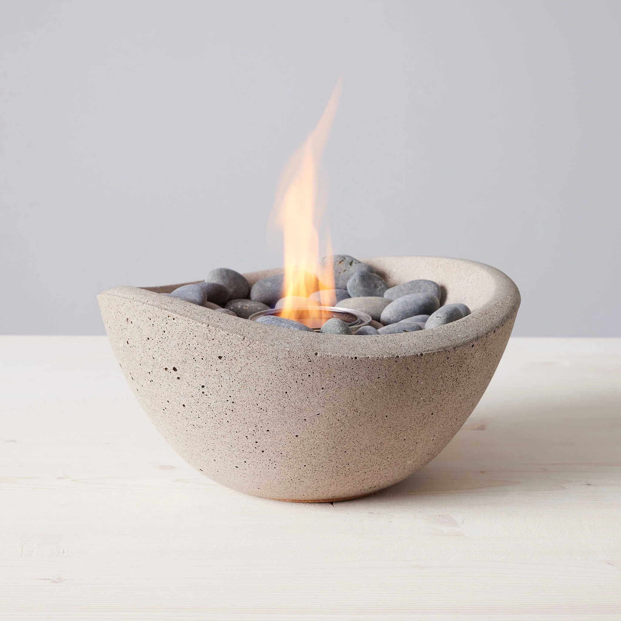 TerraFlame Wave Concrete Table Top Gel Fuel Fire Bowl - Indoor and Outdoor Use | Wayfair North America