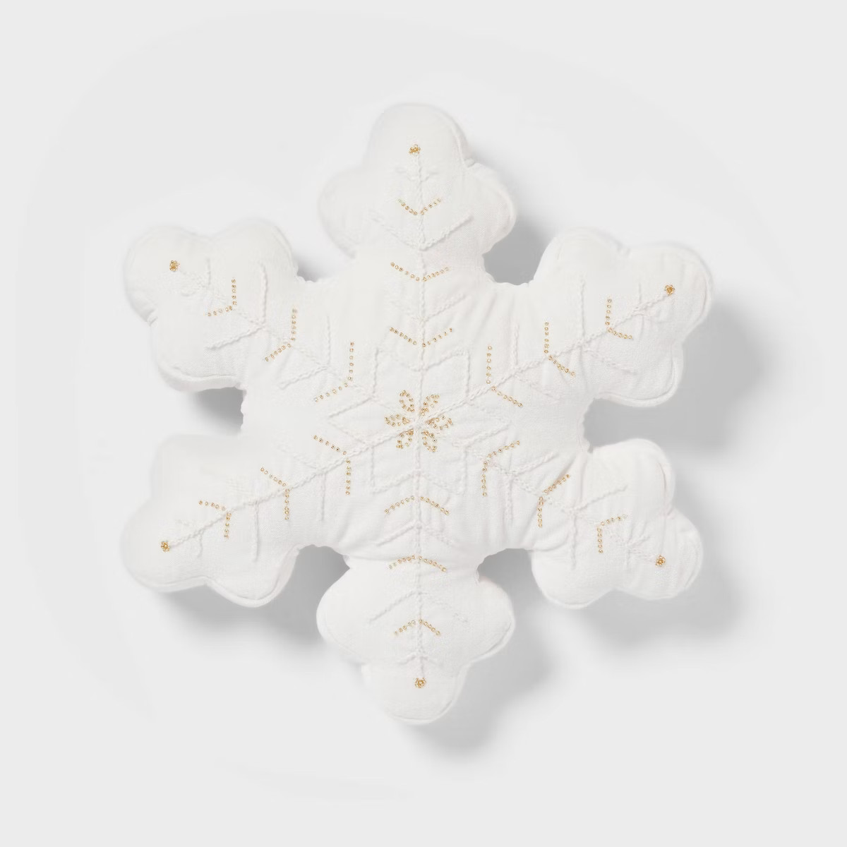 16''x16'' Snowflake Shaped Trad Holiday Decorative Pillow Ivory - Threshold™ | Target