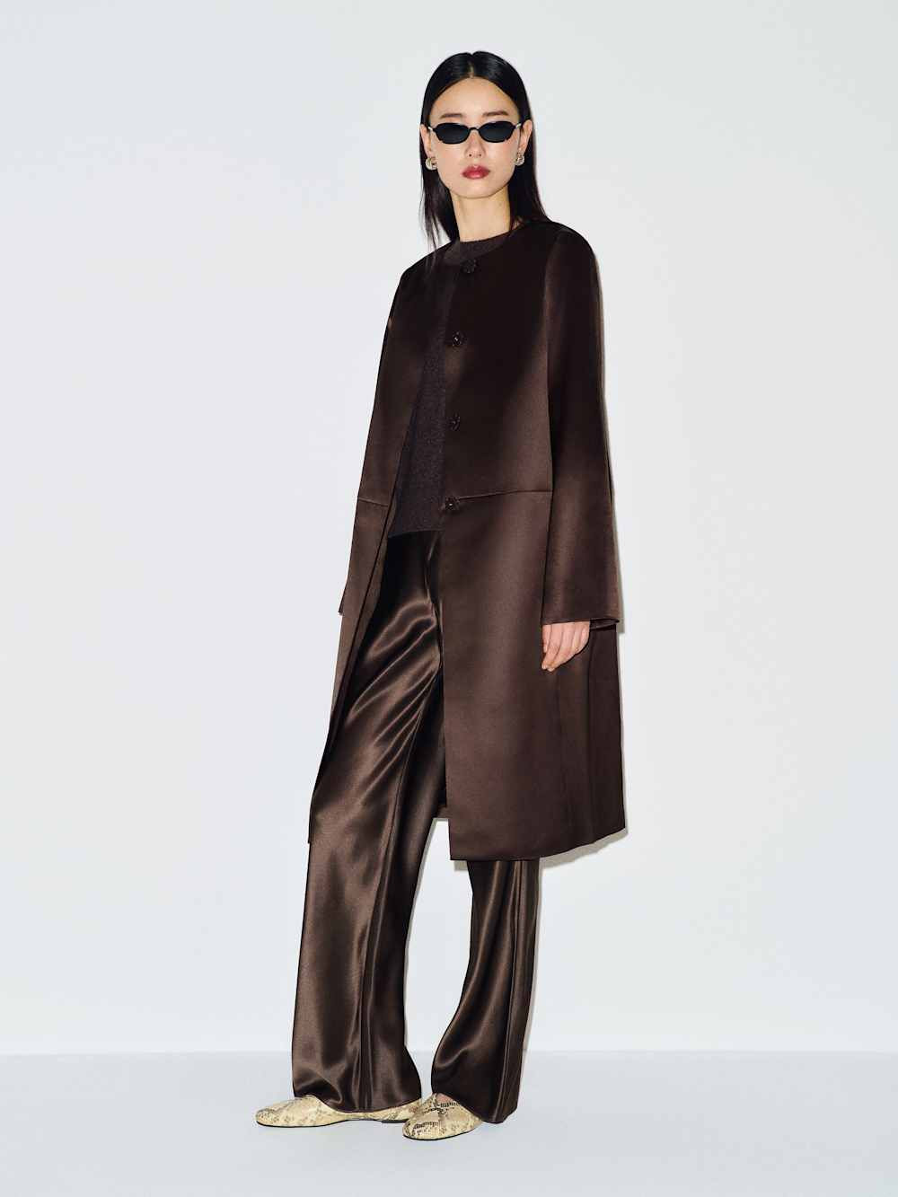 Stella Satin Coat | Reformation (Global)