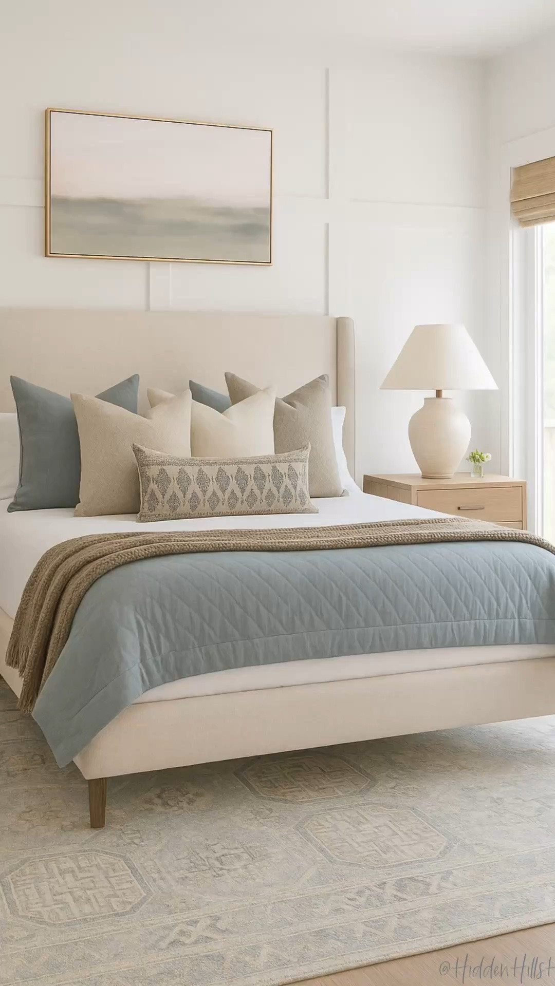 Modern coastal bedroom decor mood board! Coastal bedroom design, bedding, home decor ideas, Tilly bed, nightstands, bedroom rug #bedroom

#LTKHome #LTKSaleAlert #LTKSeasonal