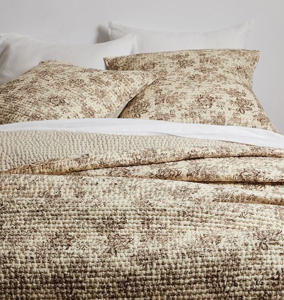 Anabelle Floral Pick-Stitch Quilt & Shams | Rejuvenation