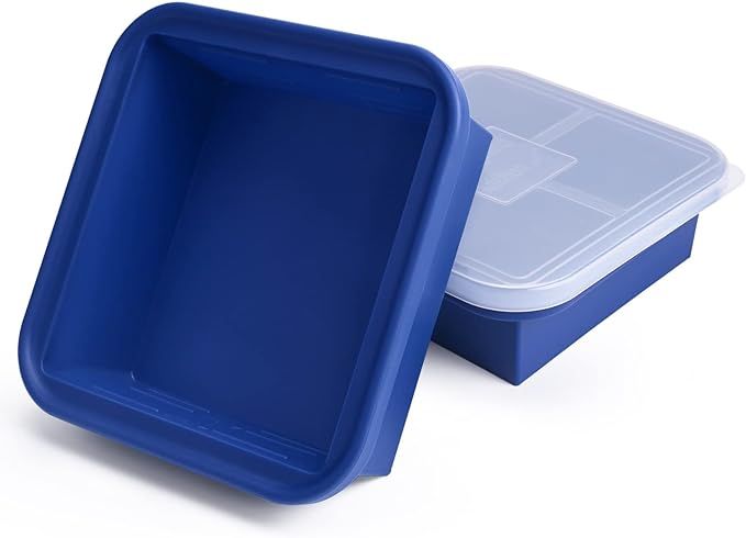 Kinggrand Kitchen 4-Cup Silicone Freezer Tray with Lid - 2 Pack - Make 2 Perfect 4-Cup Portions -... | Amazon (US)