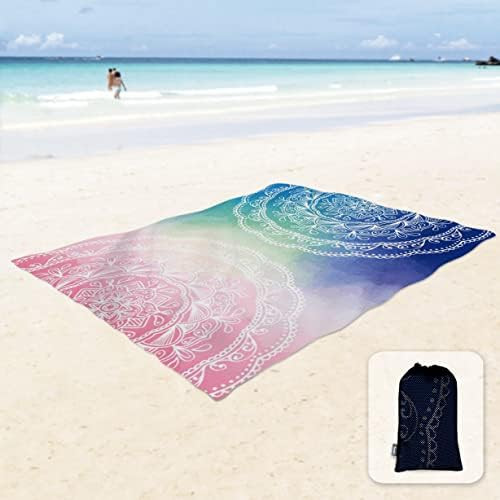 Sunlit Silky Soft 85"x72" Boho Sand Proof Beach Blanket Sand Proof Mat with Corner Pockets and Mesh  | Amazon (US)