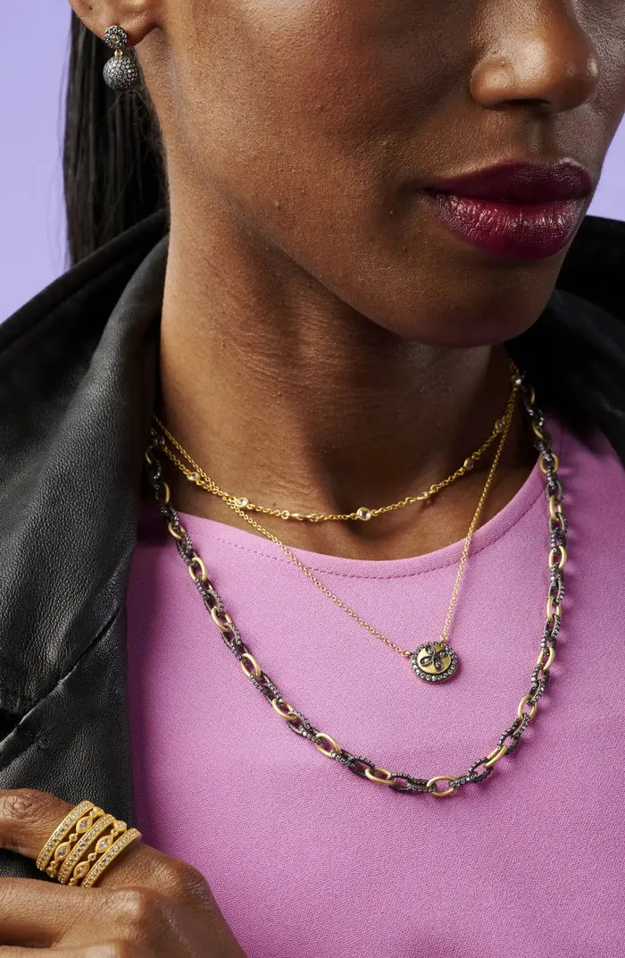 FREIDA ROTHMAN Mini Bezel Station Necklace | Nordstrom | Nordstrom