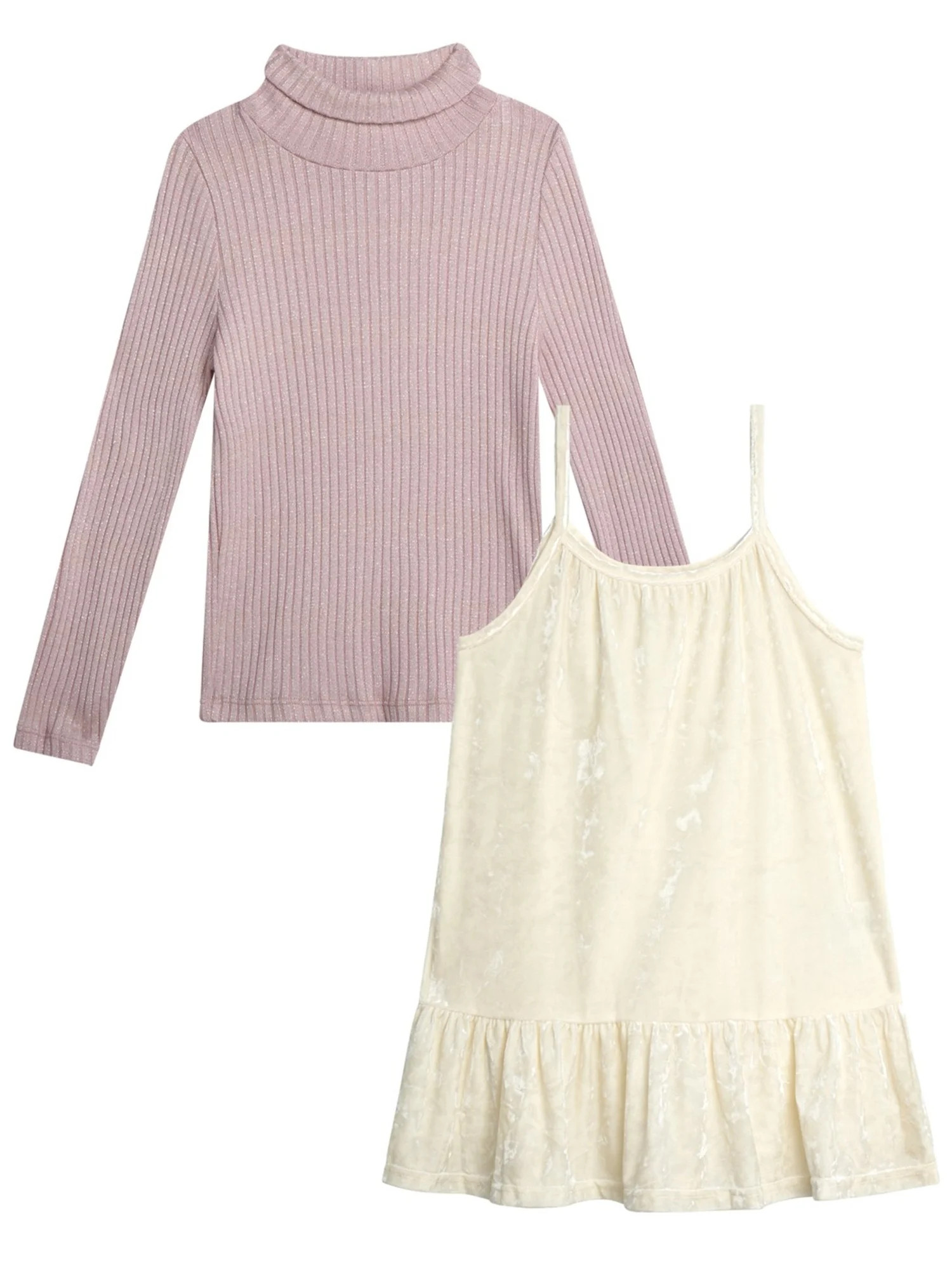 Jessica Simpson Girls' Turtleneck and Velour Dress Set, 2-Piece, Sizes 4-8 | Walmart (US)