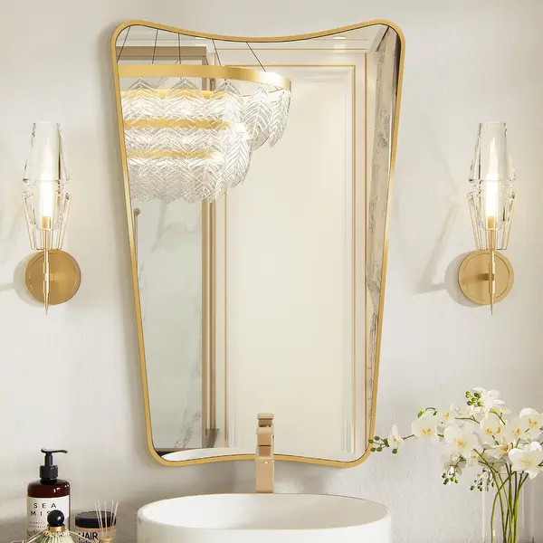 Arched Metal Framed Decorative Asymmetrical Wall Mirror - Bed Bath & Beyond - 42526509 | Bed Bath & Beyond