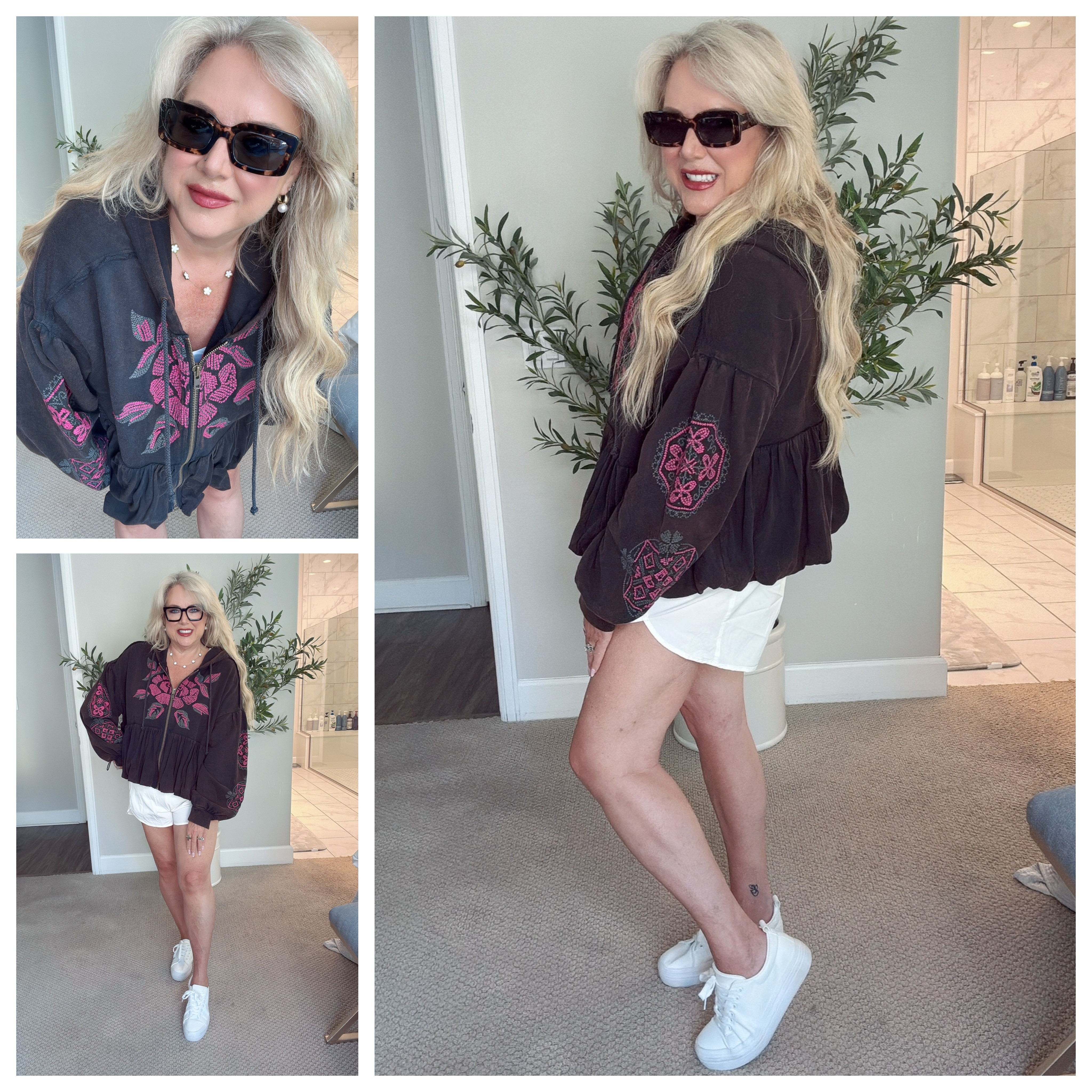 ✨ Loving this gorgeous embroidered sweatshirt (M) — it steals the show every time! 😍 The embroidery color pops, and the unique ruffled bottom adds the perfect touch. Paired with my favorite sunnies, it’s effortless style done right! 😎💛

#EmbroideredSweatshirt #OOTDInspo #CasualChic #RuffledStyle #SunniesAndStyle #ComfyAndCute #TikTokFashion #StatementPiece #FashionFinds #EverydayStyle 

 #LTKActive #LTKOver40 #LTKMidsize