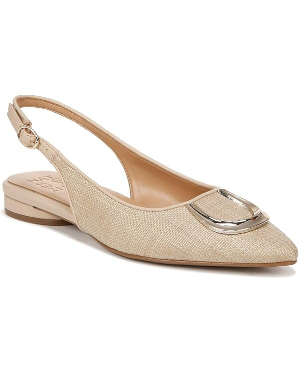 Naturalizer Women's Bixby 2 Pointed Toe Slingback Flat Ballet, Beige Tan Straw Fabric, 7.5 : Amaz... | Amazon (CA)