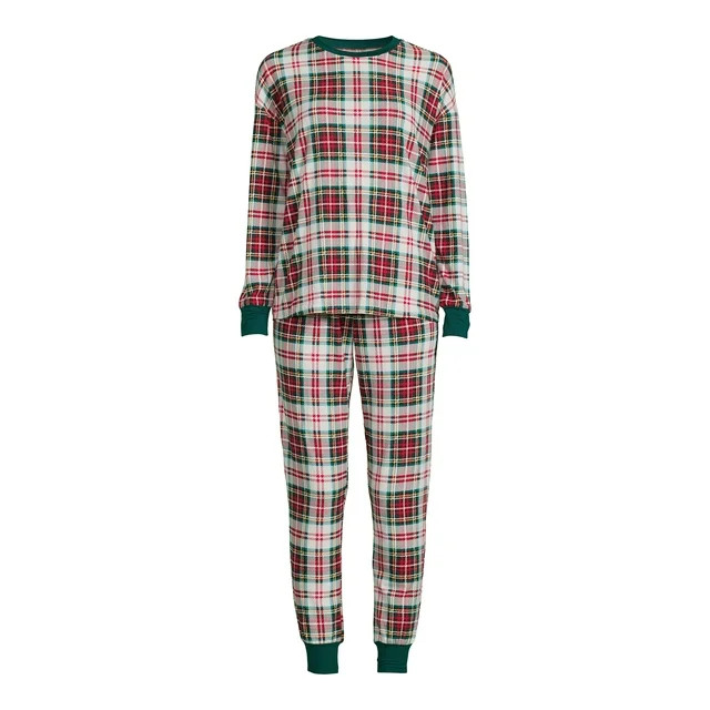 Jolly Jammies Women's Holiday Plaid Matching Family Pajama Set, 2-Piece, Sizes S-3X - Walmart.com | Walmart (US)