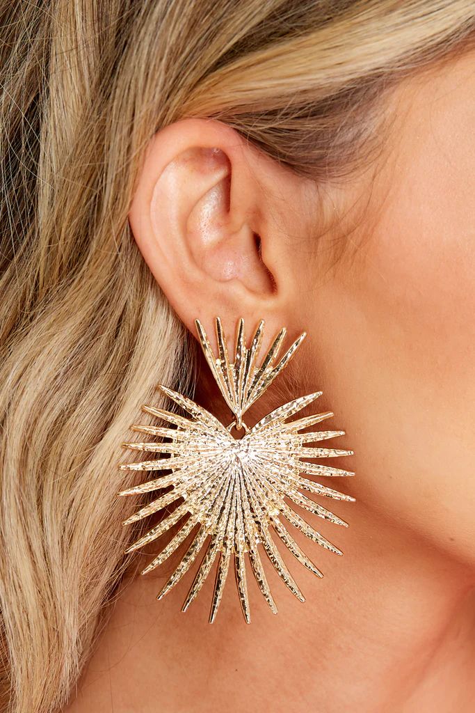 Spur Of The Moment Gold Earrings | Red Dress 