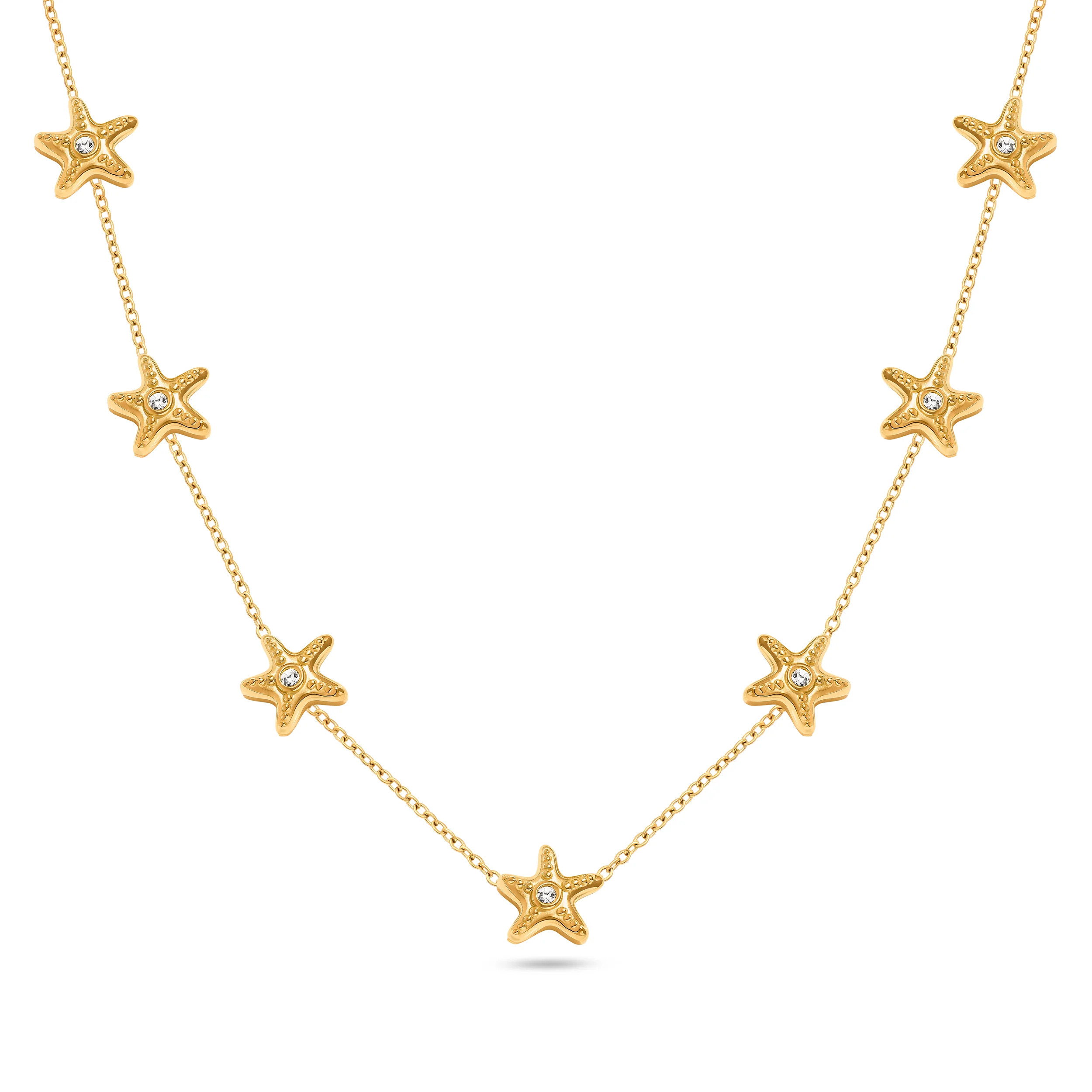 Multi Starfish Necklace (Gold) | Abbott Lyon