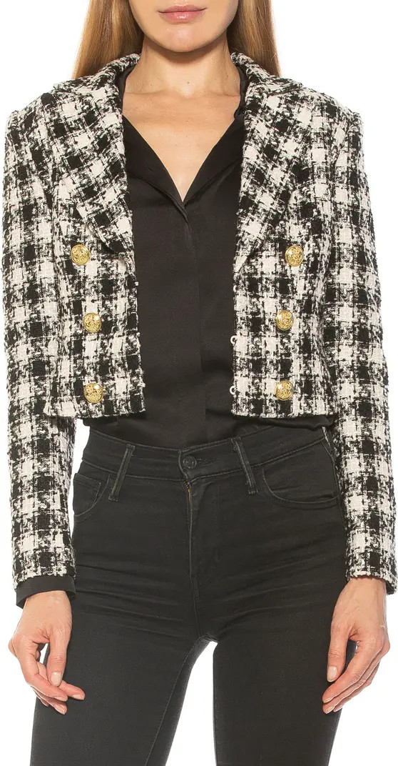 Alexia Admor Jesse Double Breasted Crop Tweed Blazer | Nordstromrack | Nordstrom Rack