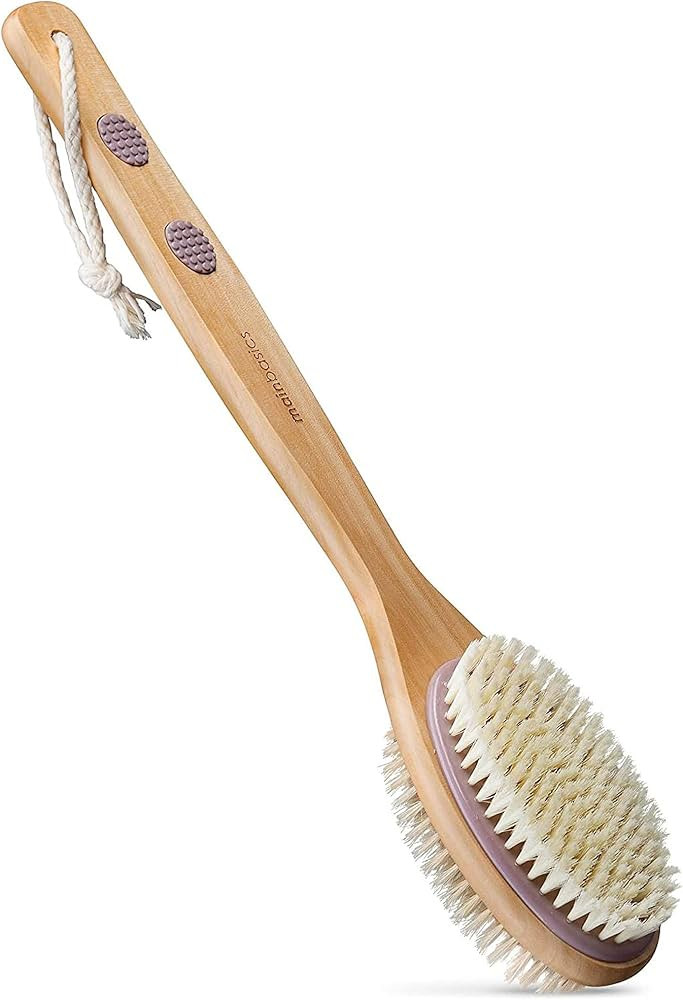 MainBasics Back Scrubber for Shower Long Handle Back Brush Dual-Sided with Exfoliating and Soft B... | Amazon (US)
