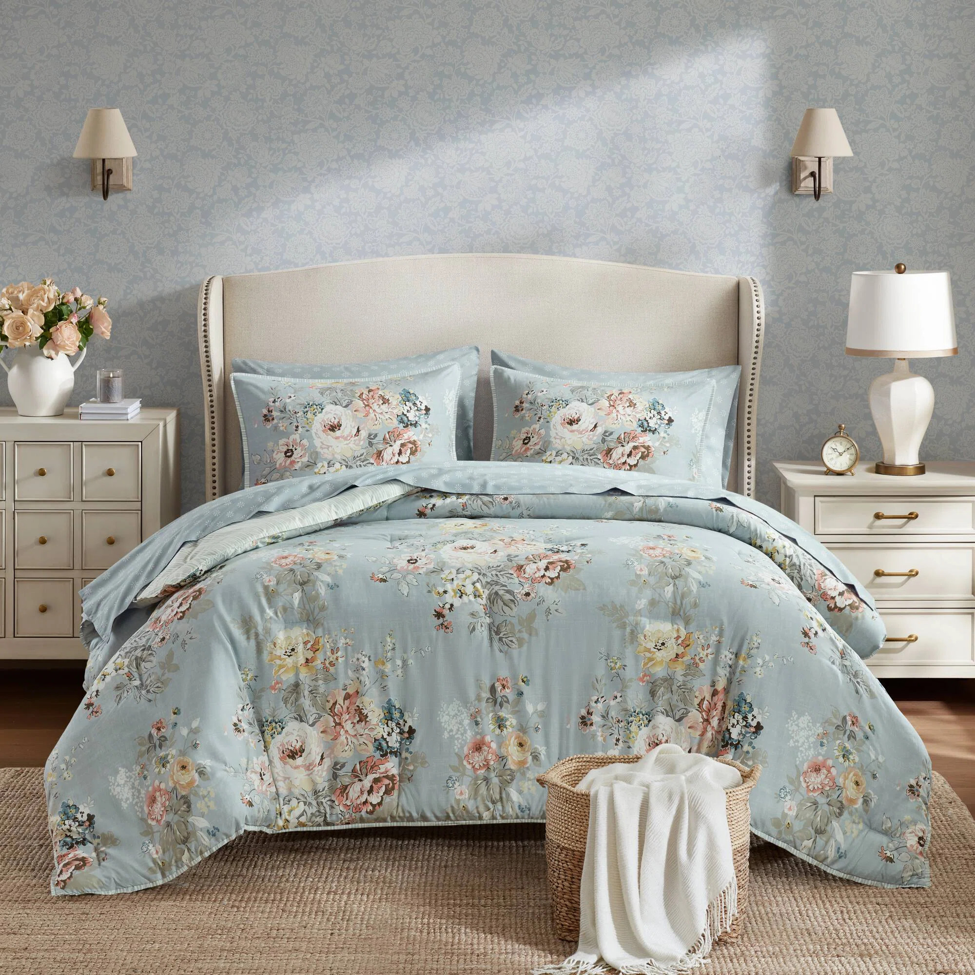 Heather 7 Piece Vintage-Inspired Collection Floral Print Comforter | Wayfair North America